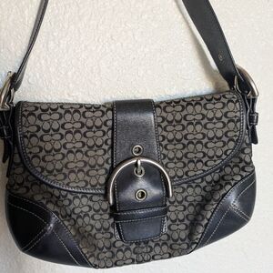 Coach Vintage Black and Gray Soho Jacquard Canvas Bag